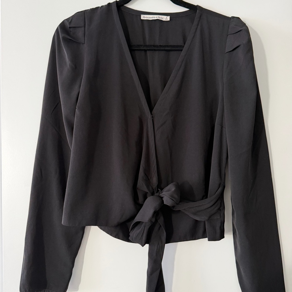 Abercrombie and Fitch Black Wrap-style Top